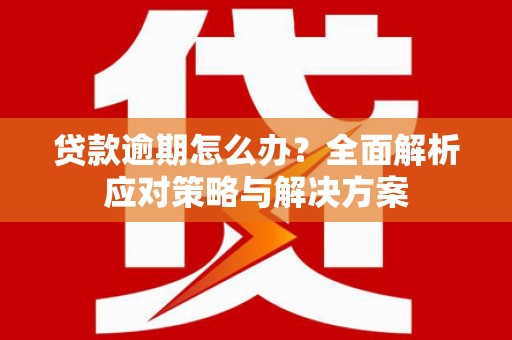 深坑贷款逾期怎么办？全面解析应对策略与解决方案