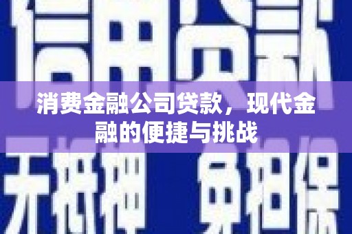 深坑消费金融公司贷款，现代金融的便捷与挑战