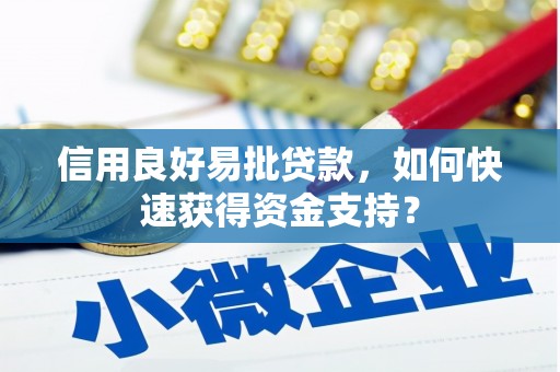 深坑信用良好易批贷款，如何快速获得资金支持？