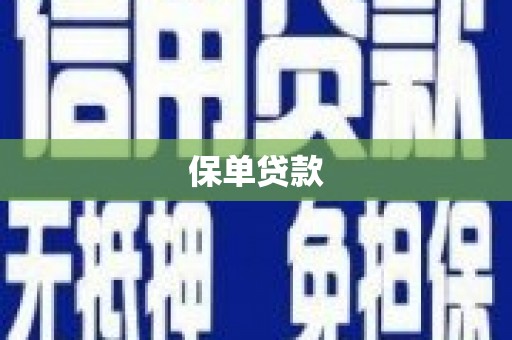深坑保单贷款