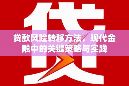 深坑贷款风险转移方法，现代金融中的关键策略与实践