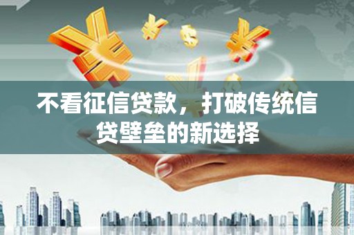 深坑不看征信贷款，打破传统信贷壁垒的新选择
