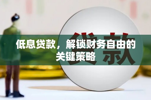 深坑低息贷款，解锁财务自由的关键策略