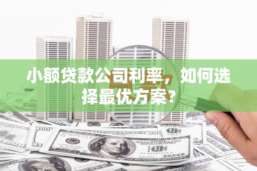 深坑小额贷款公司利率，如何选择最优方案？