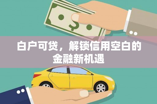 深坑白户可贷，解锁信用空白的金融新机遇