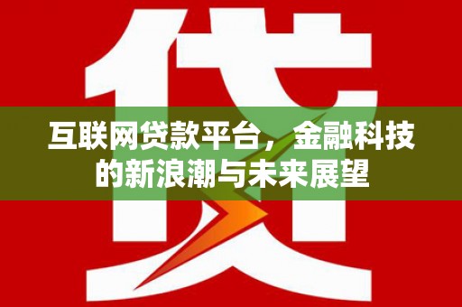 深坑互联网贷款平台，金融科技的新浪潮与未来展望