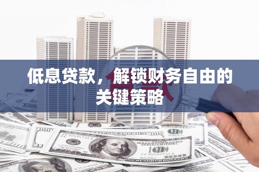 深坑低息贷款，解锁财务自由的关键策略