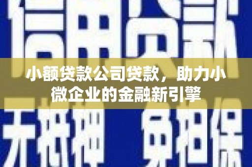 深坑小额贷款公司贷款，助力小微企业的金融新引擎