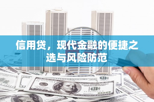 深坑信用贷，现代金融的便捷之选与风险防范