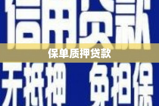 深坑保单质押贷款