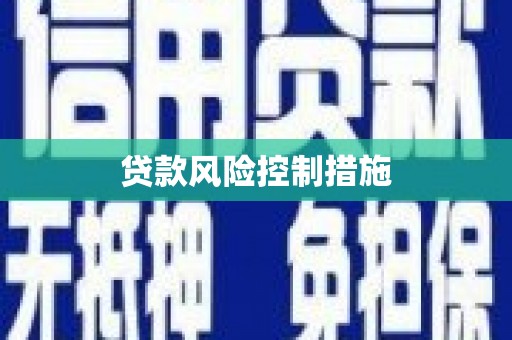 深坑贷款风险控制措施